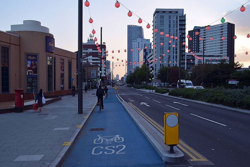 London Supercyclehighway Der Supercyclehighway 2 in London.